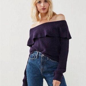 KimchiBlue / Urban Outfitters Off-Shoulder Purple Sweater